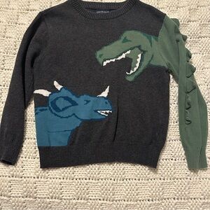 Andy & Evan Dinosaur Charcoal Knit Sweater